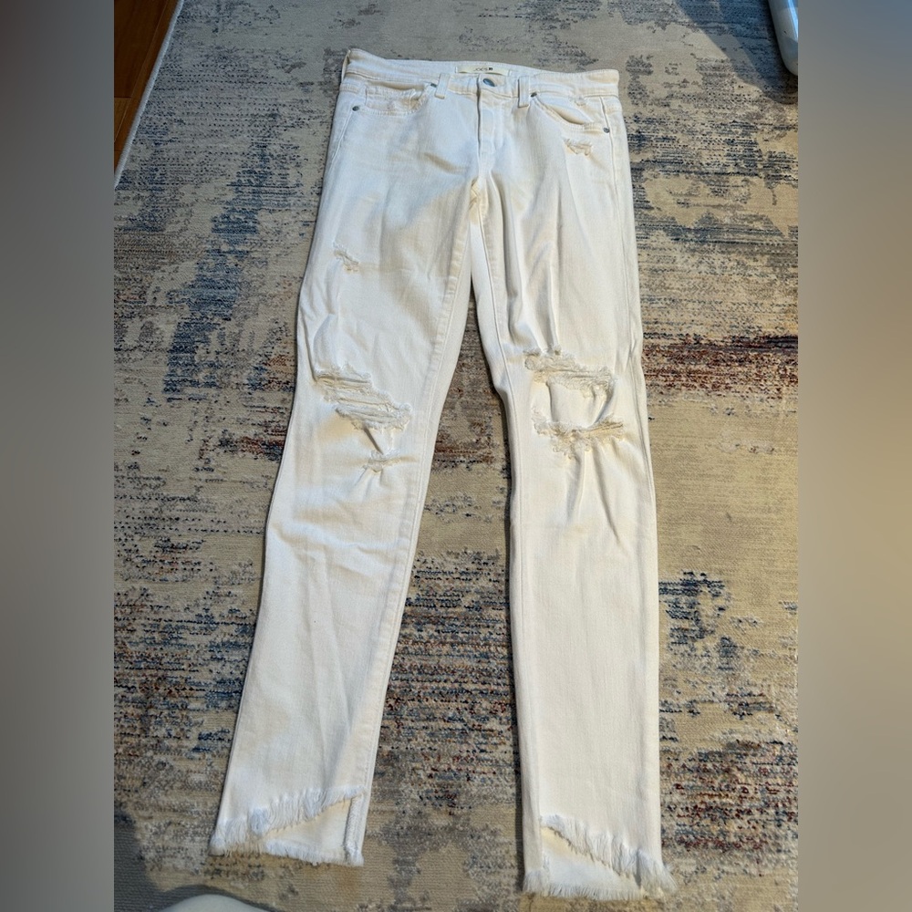 Joe's Jeans White Skinny Distressed Denim